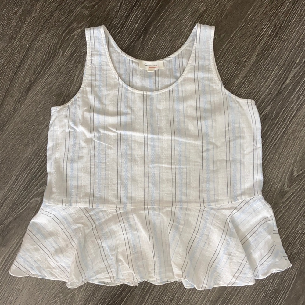 Two by Vince Camino Sleeveless Linen Peplum Top